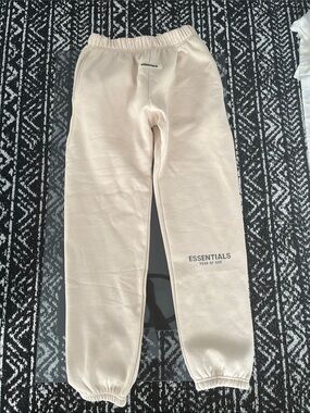 Essentials Cream/Tan Sweatpants with ESSENTIALS Logo